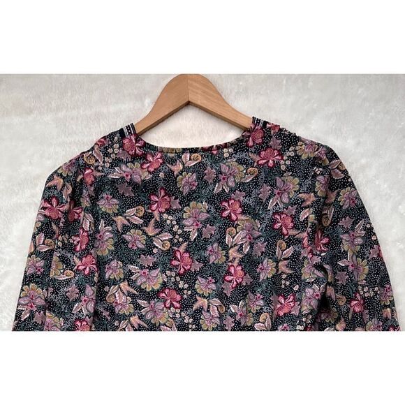 Melloday Long Sleeve Contrast Trim Printed Mini Dress in Tea Pink Floral, XS - Picture 9 of 10